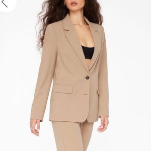 Dynamite Beige Long Blazer